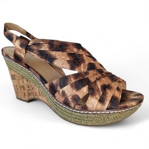 Naturalizer LULIANNA Leopard Animal Print Espadrille Wedge Heel Sandals 8.5W